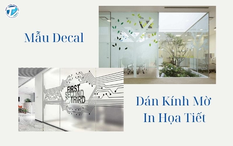 Decal kính mờ in hoa văn, họa tiết